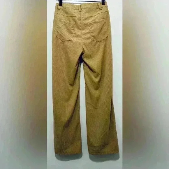 NWOT Amazon Camel corduroy hi-rise wide leg pants, Women’s Size Small - Picture 2 of 10